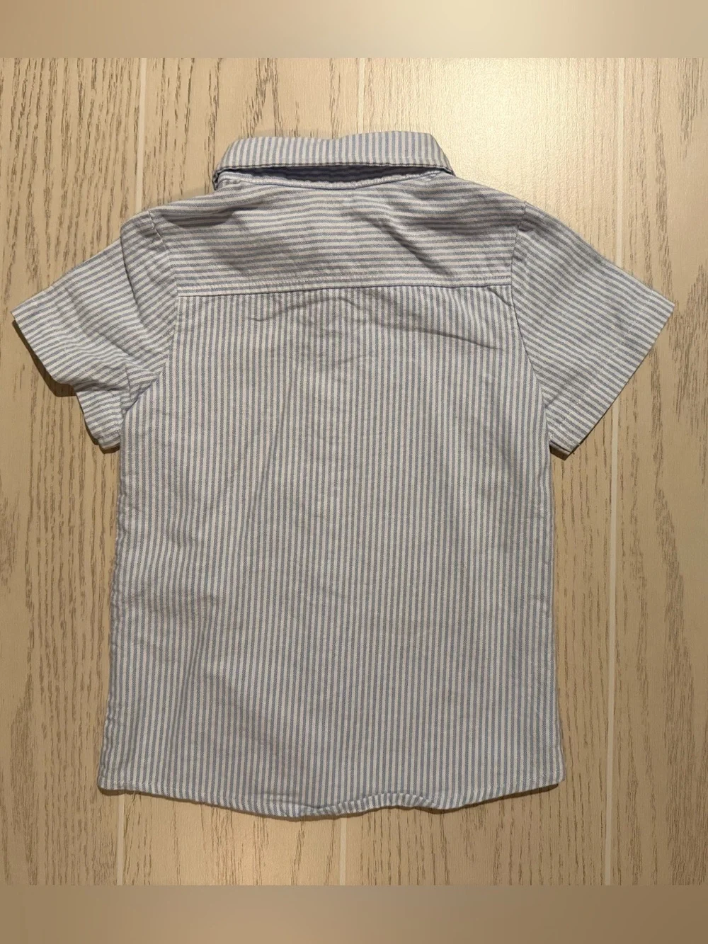 Boys 3T Button Down Shirt Bundle Blue Beige Striped 2pc Like New